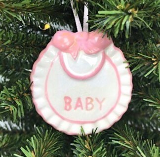 Baby Bib Ceramic Ornament