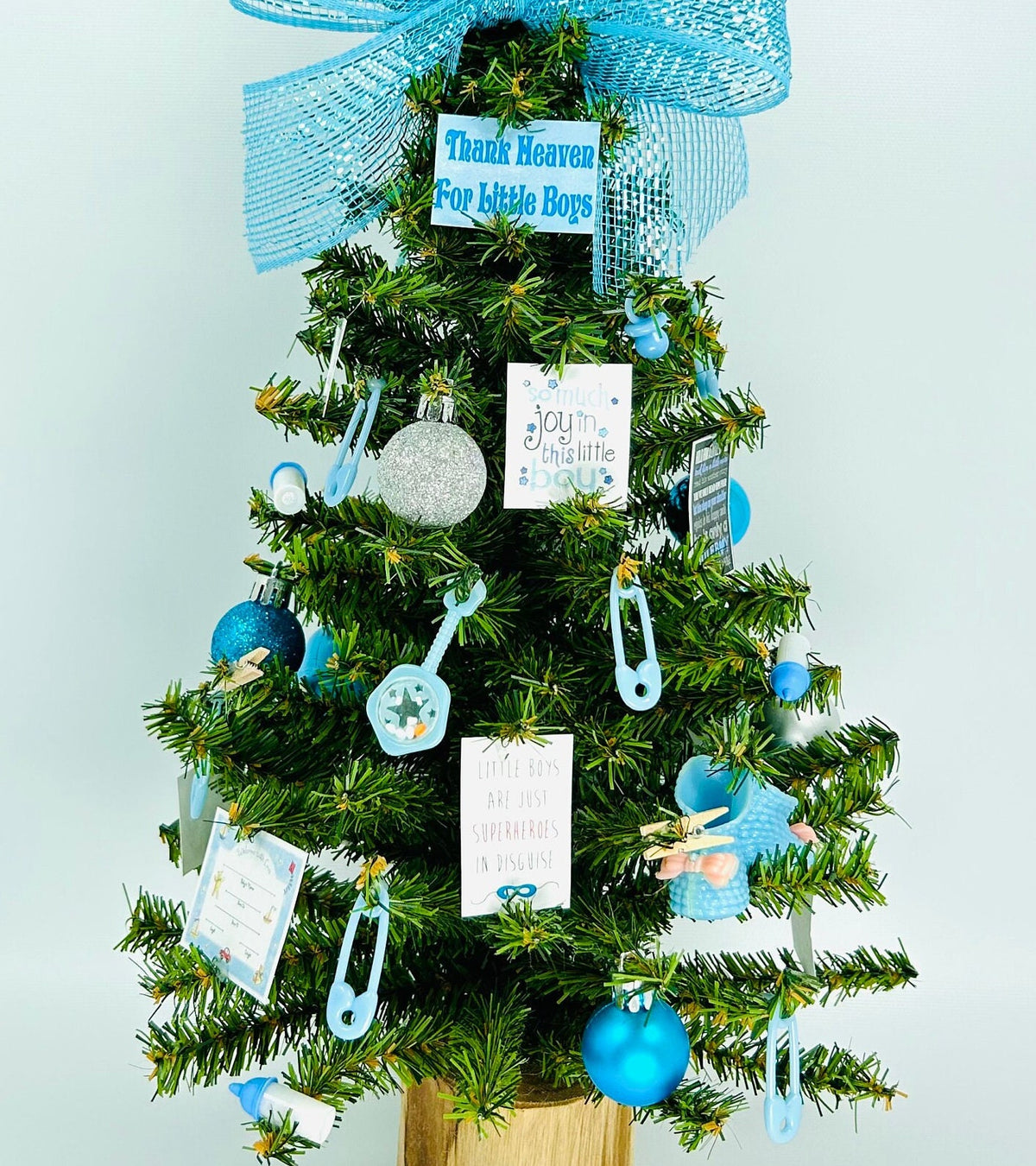 Baby Boy Themed 18" Christmas Tree