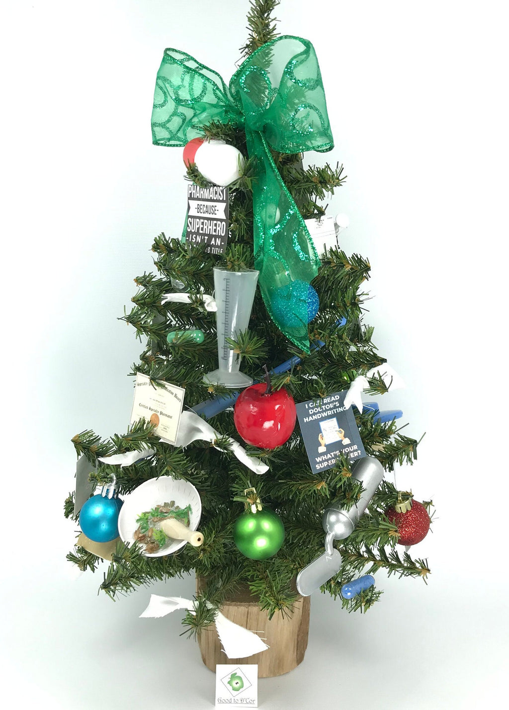 Pharmacist / Pharmacy Themed 18" Christmas Tree