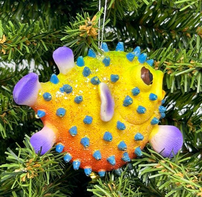 Fun Puffer Fish Ornaments (2 color variations)