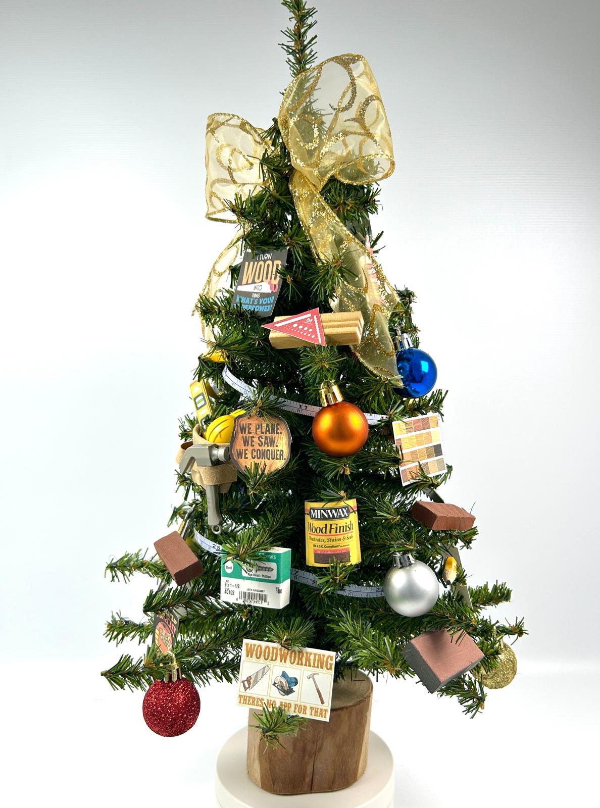 Carpenter / Carpentry Themed 18" Christmas Tree