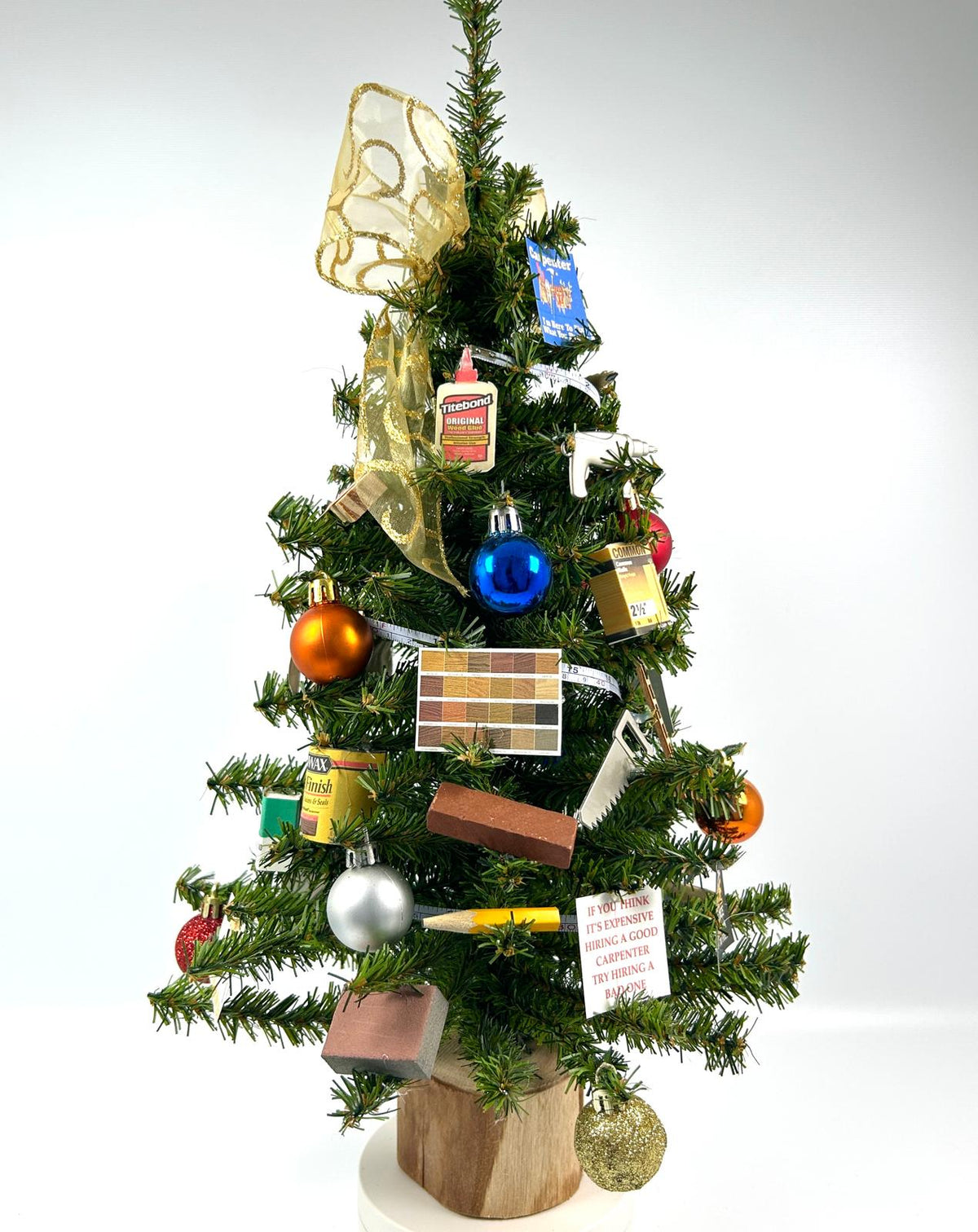 Carpenter / Carpentry Themed 18" Christmas Tree