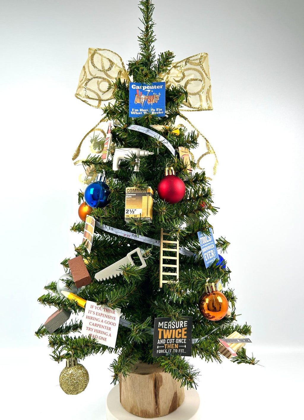 Carpenter / Carpentry Themed 18" Christmas Tree
