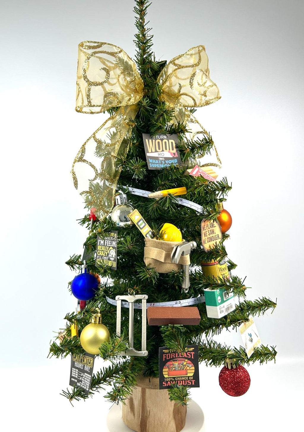 Carpenter / Carpentry Themed 18" Christmas Tree