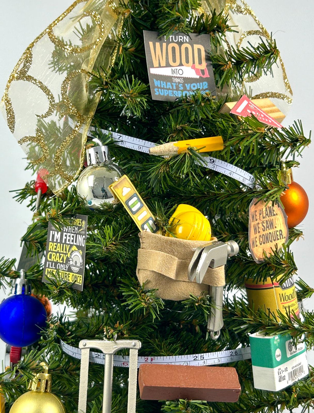 Carpenter / Carpentry Themed 18" Christmas Tree