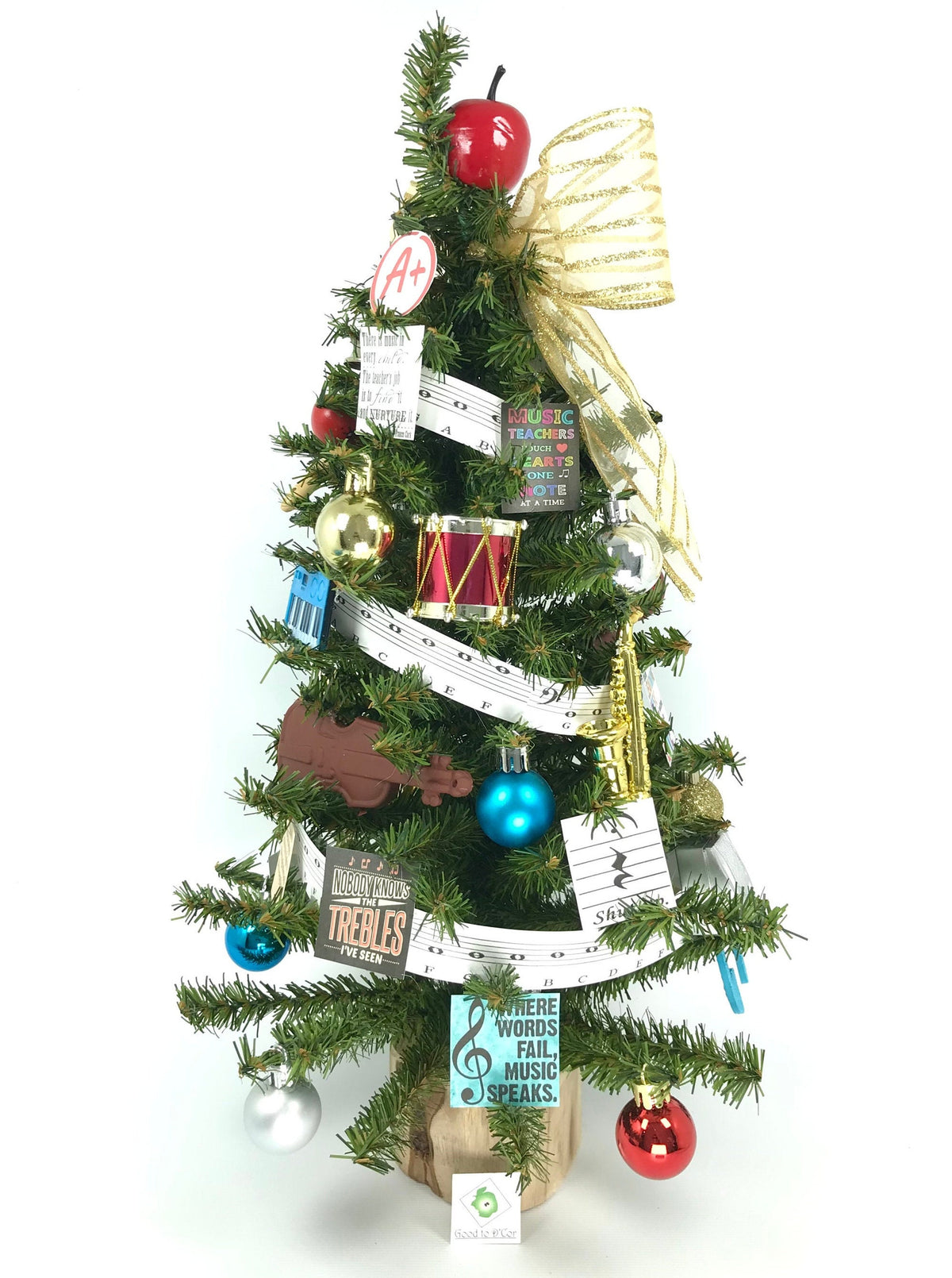 School Music Teacher Themed 18" Christmas Tree