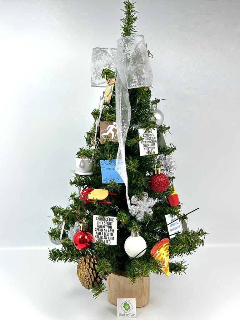 Ski Themed / Skiing / Ski Lodge 18" Christmas Tree
