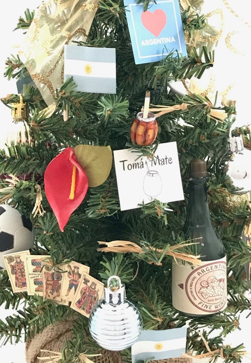 Argentina Themed 18" Christmas Tree