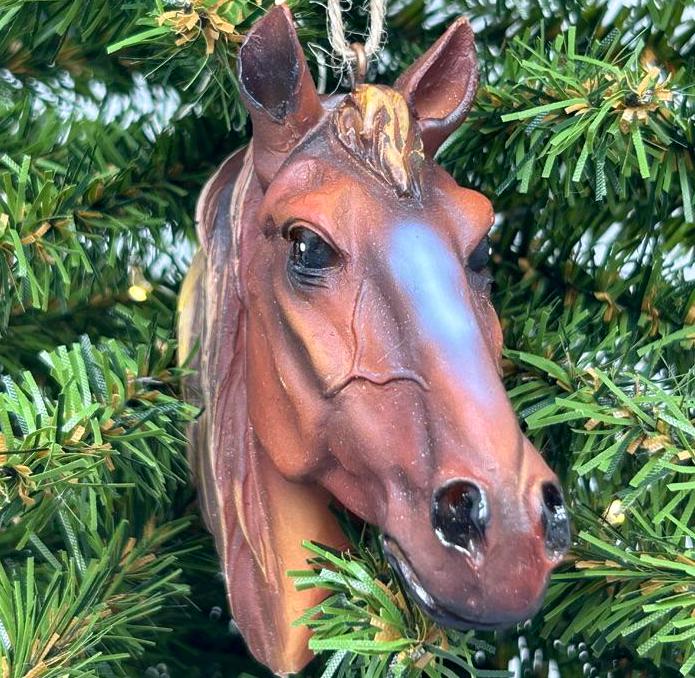Brown Horse Face Ornament