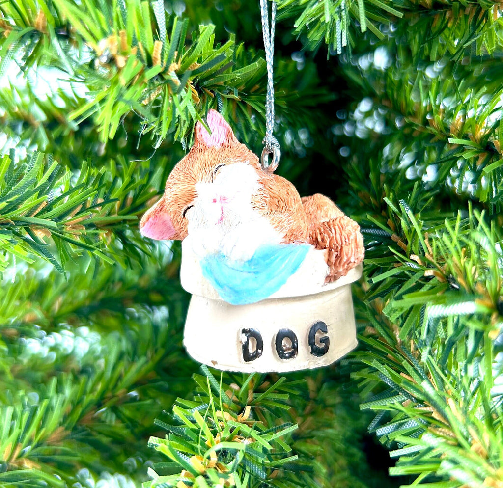 Kitten in Dog Bowl Ornament / Cute Kitten Ornament
