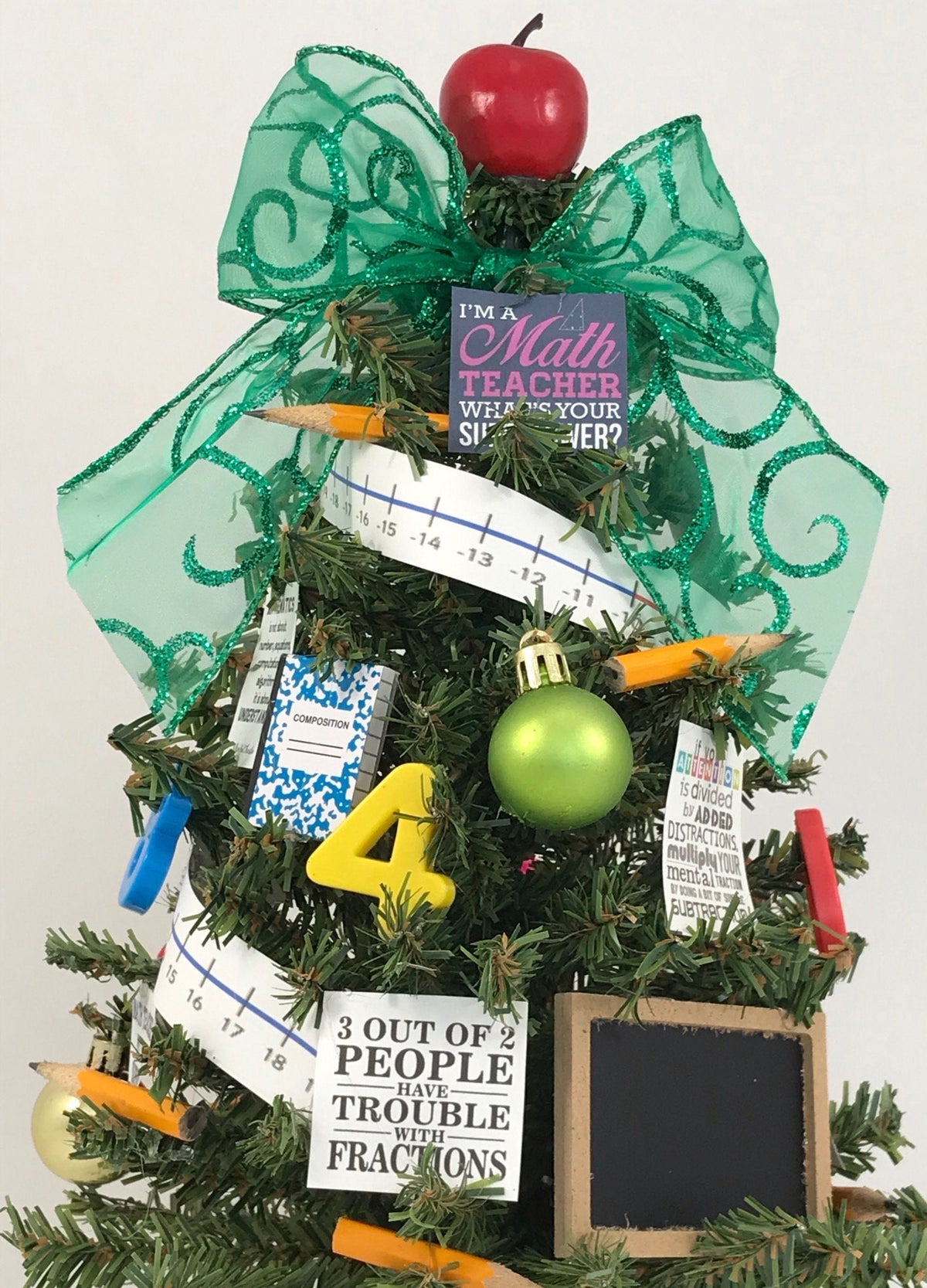 School Math Teacher Themed 18" Christmas Tree