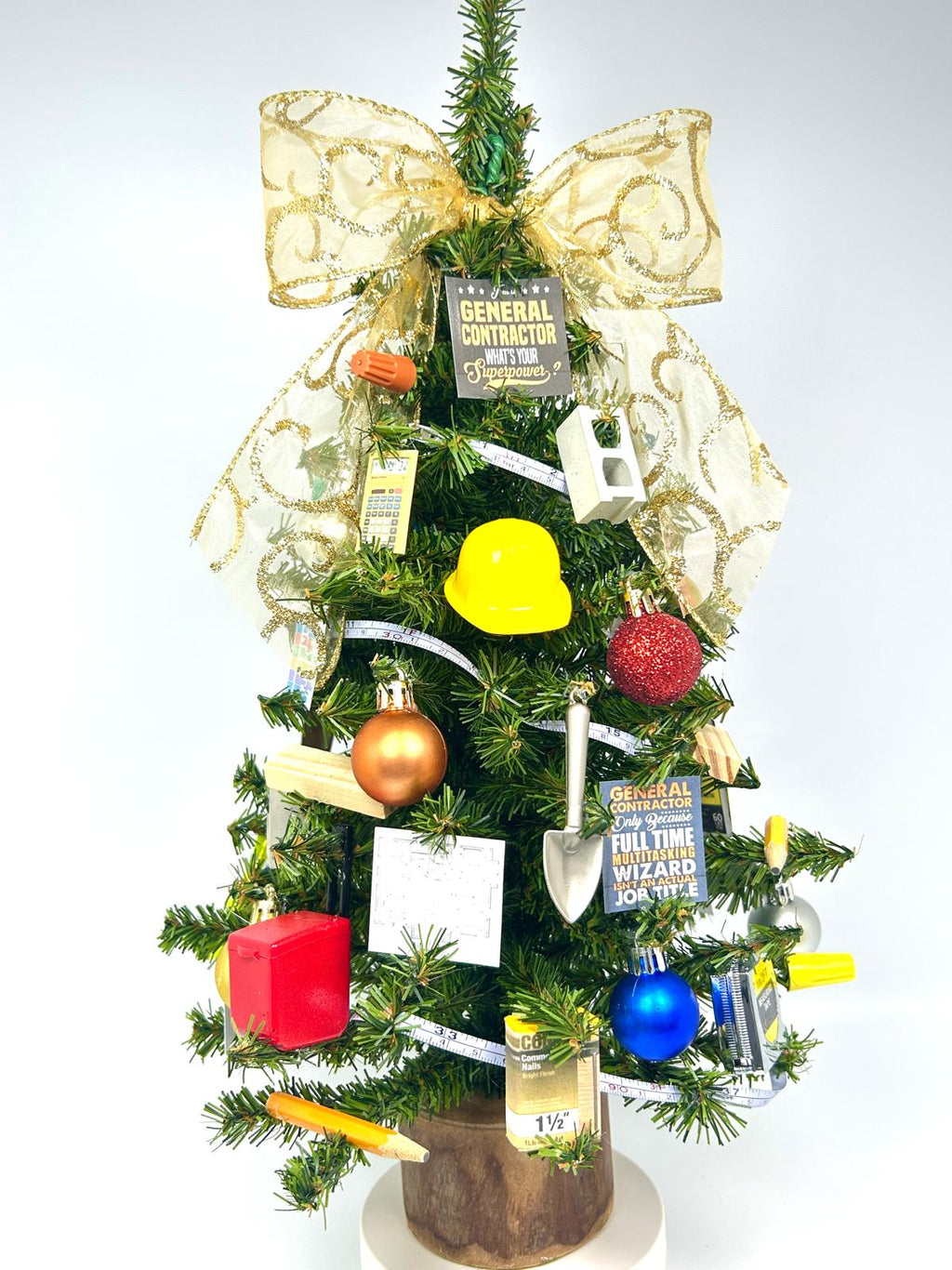 General Contractor / Construction Themed 18" Christmas Tree
