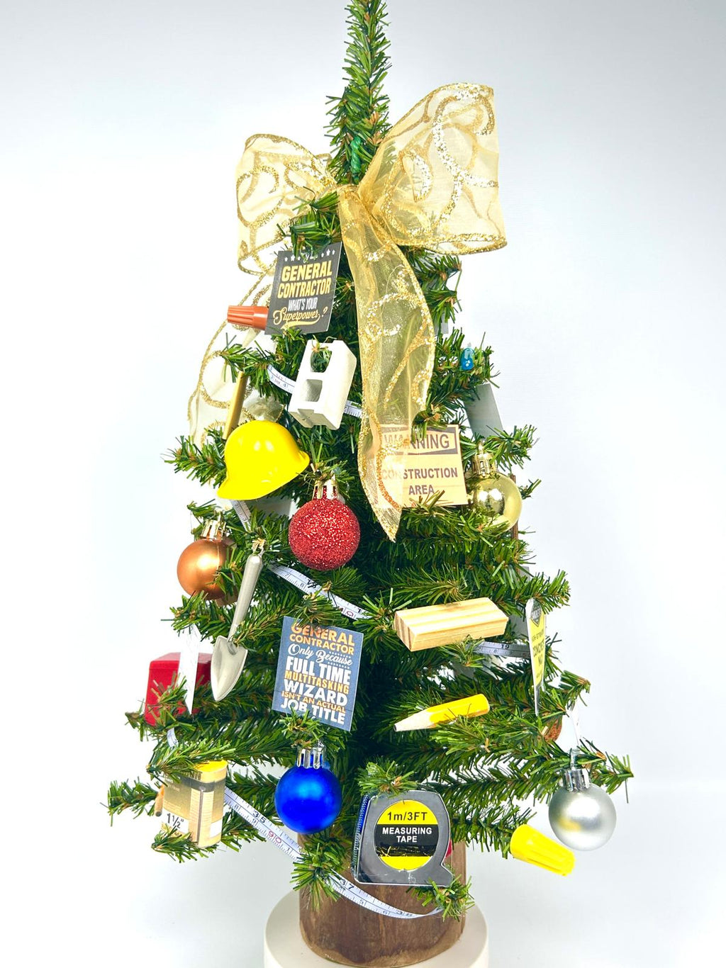 General Contractor / Construction Themed 18" Christmas Tree
