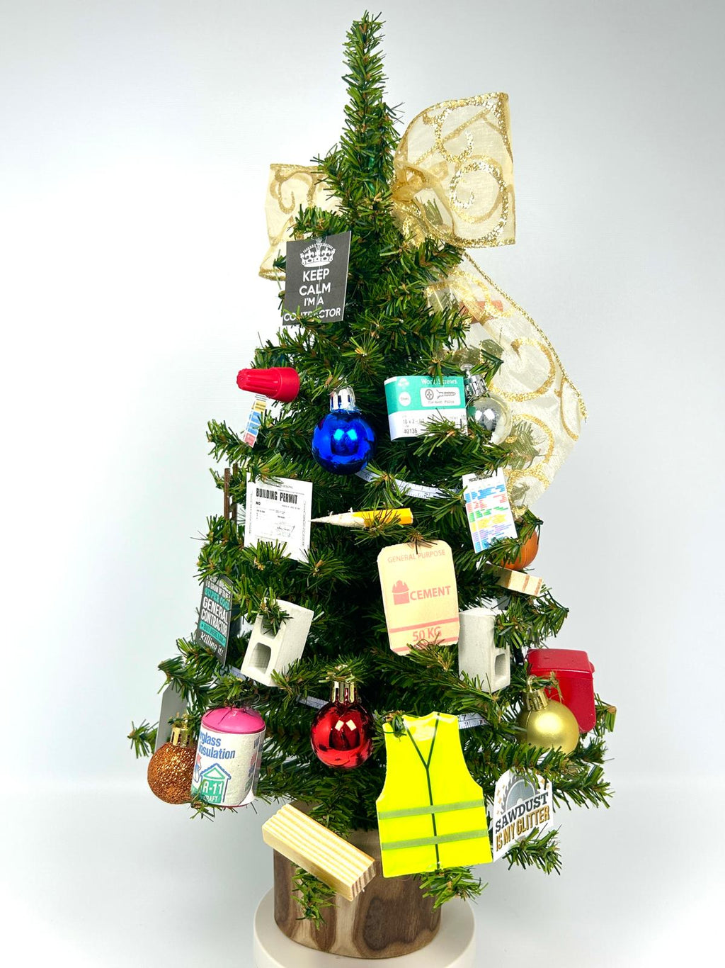 General Contractor / Construction Themed 18" Christmas Tree