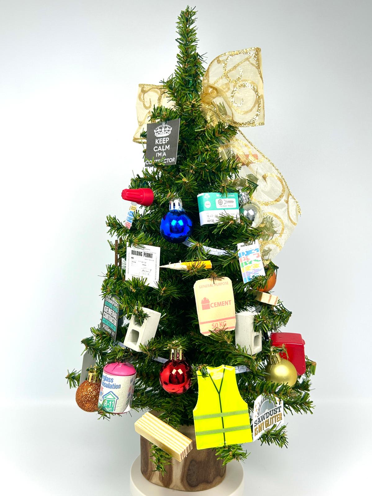 General Contractor / Construction Themed 18" Christmas Tree