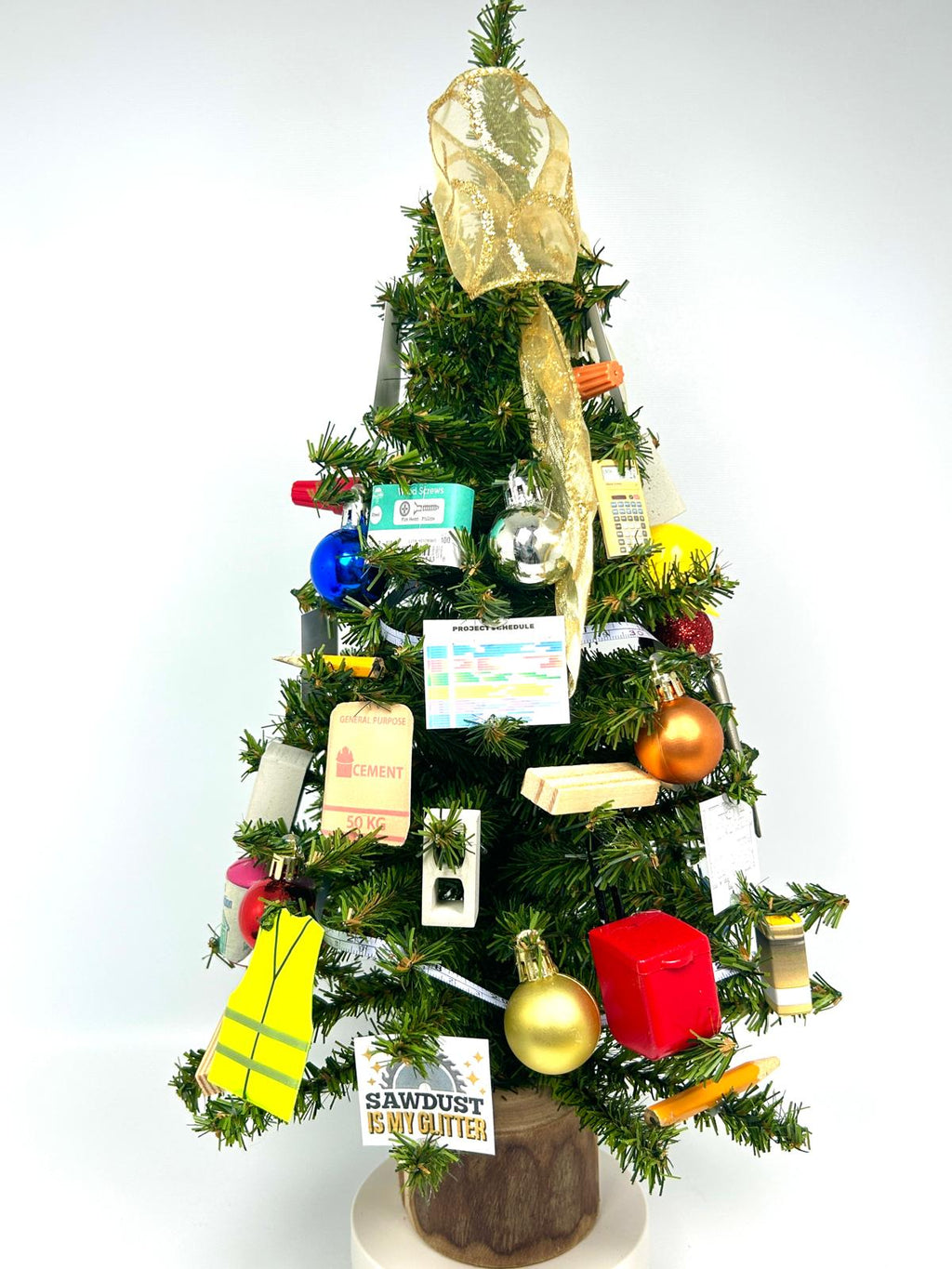 General Contractor / Construction Themed 18" Christmas Tree