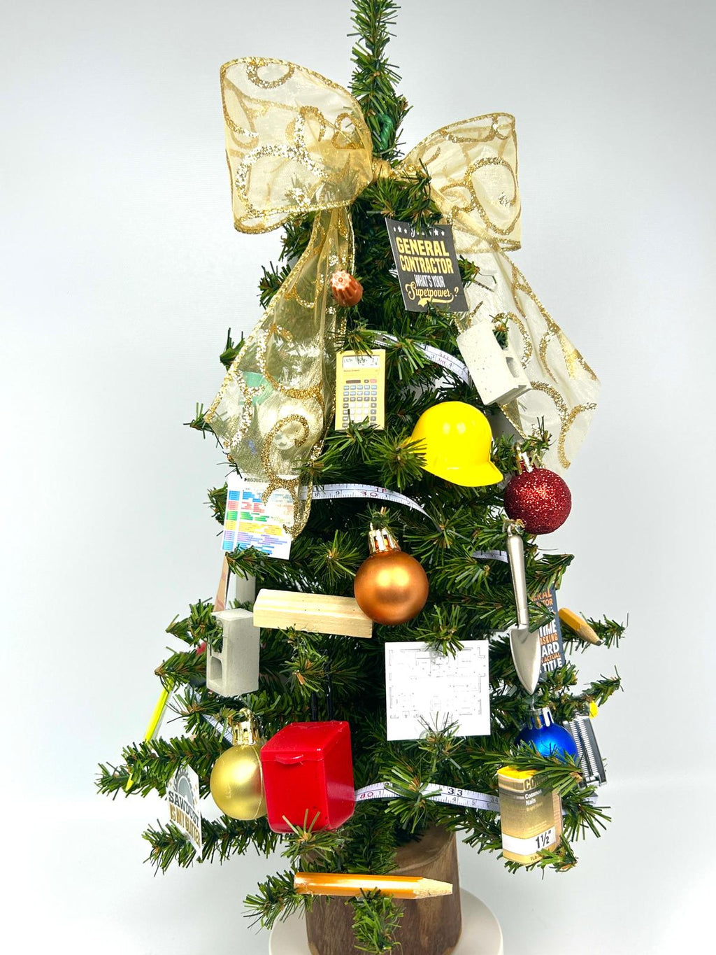 General Contractor / Construction Themed 18" Christmas Tree