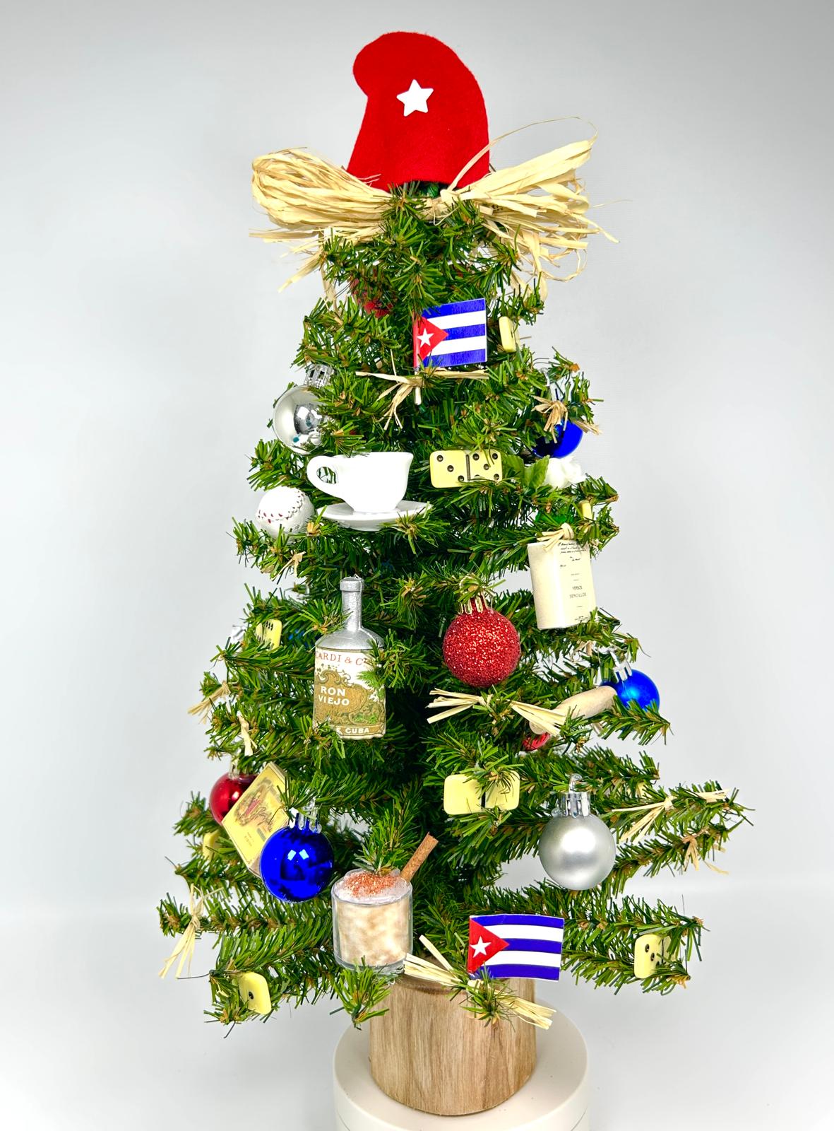 Cafecito & Dominoes Themed 18" Christmas Tree