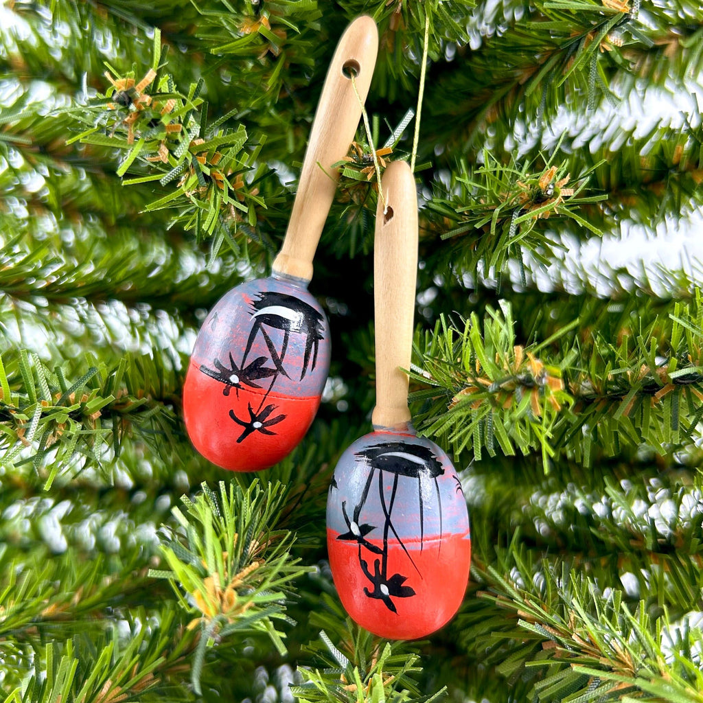 Set of 2 Maracas Ornament (4 colors)