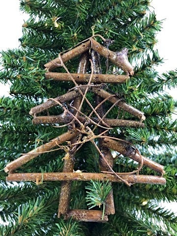 Rustic Natural Rattan and Vine 8" Christmas Tree Ornament