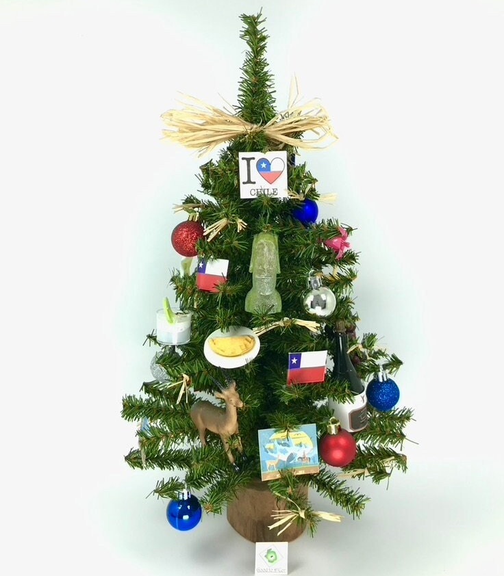 Chile /Chilean Themed 18" Christmas Tree