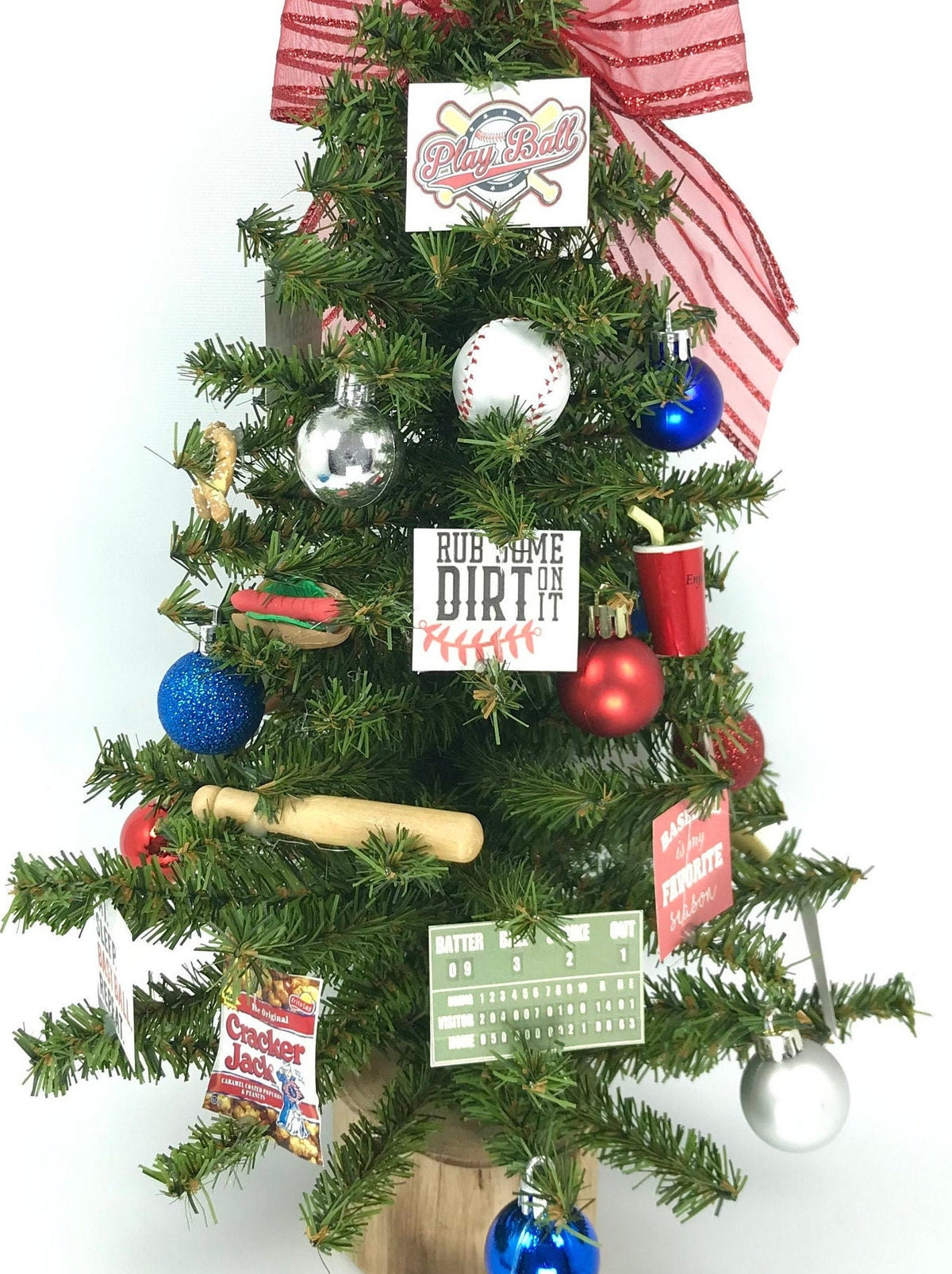 Baseball Themed 18" Christmas Tree