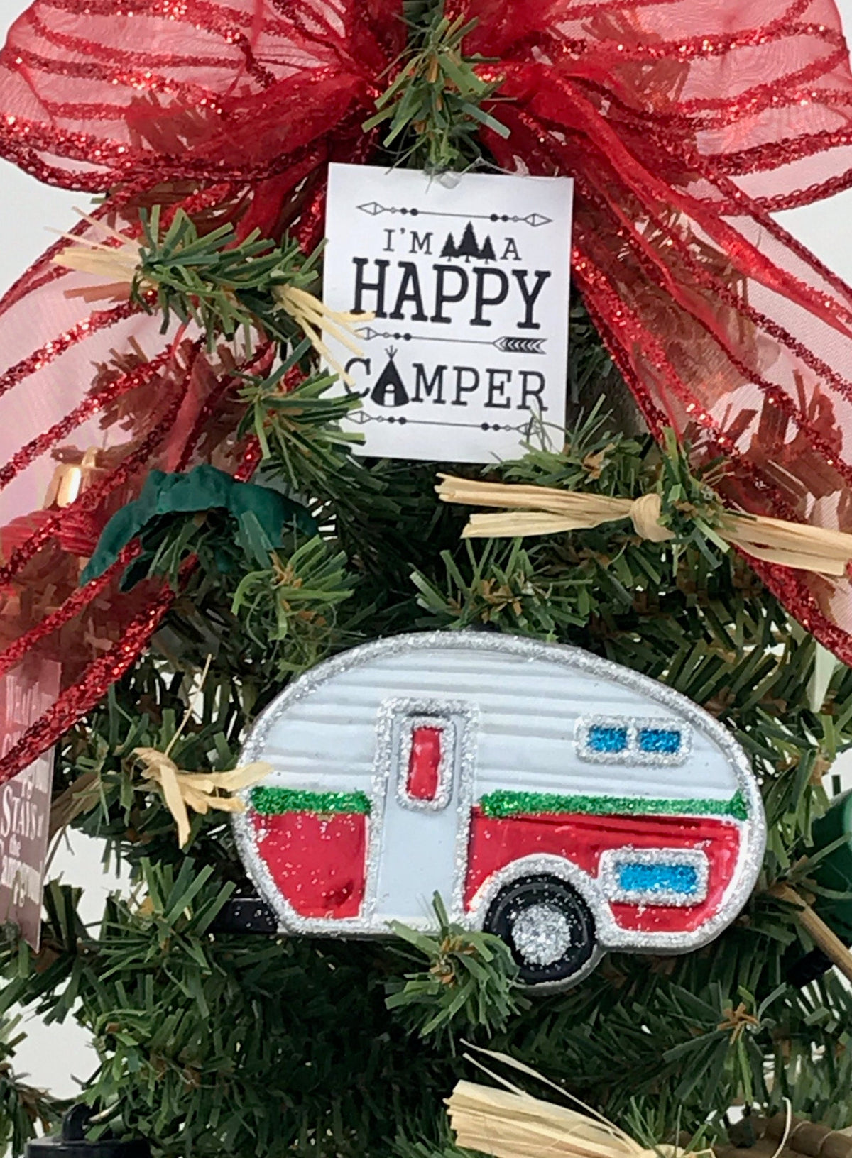 Camping / RV / Travel / Happy Camper Themed 18" Christmas Tree