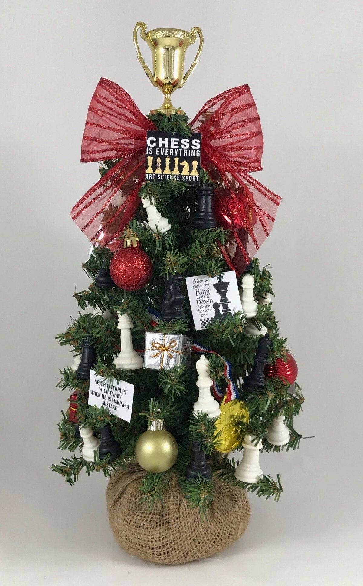 Chess Themed 15" Christmas Tree