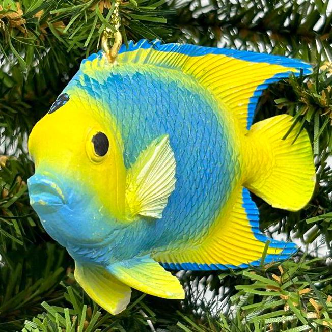 Blue and Yellow Angel Fish / Reef Fish Ornament