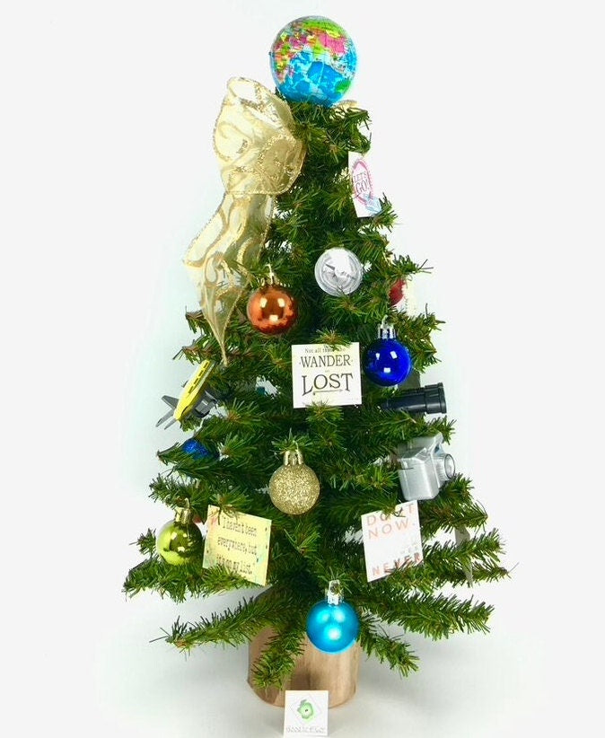 Travel Themed 18" Christmas Tree