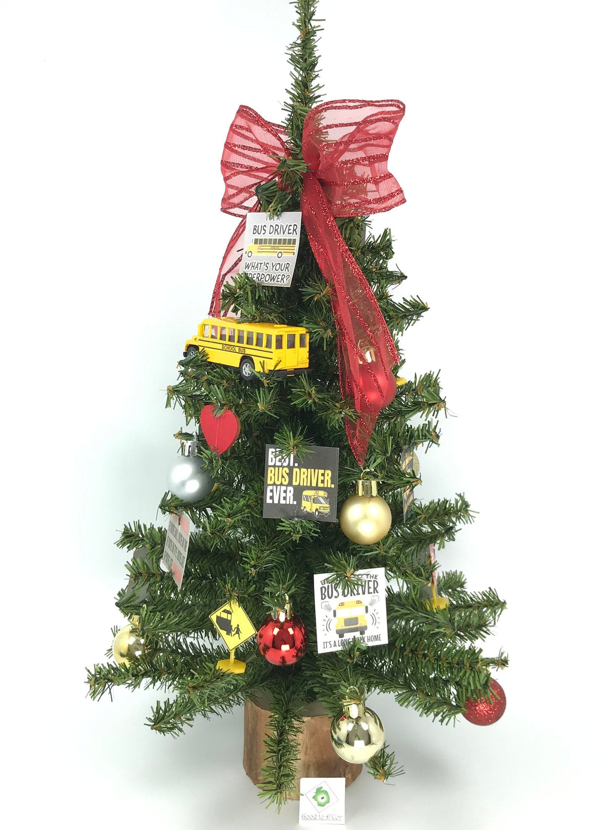 School Bus Driver Themed 18" Christmas Tree