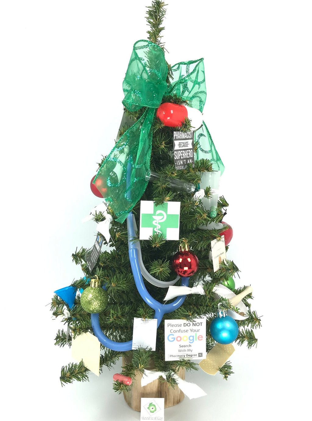 Pharmacist / Pharmacy Themed 18" Christmas Tree