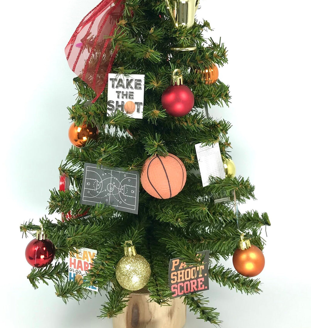 Basketball Themed 18" Christmas Tree