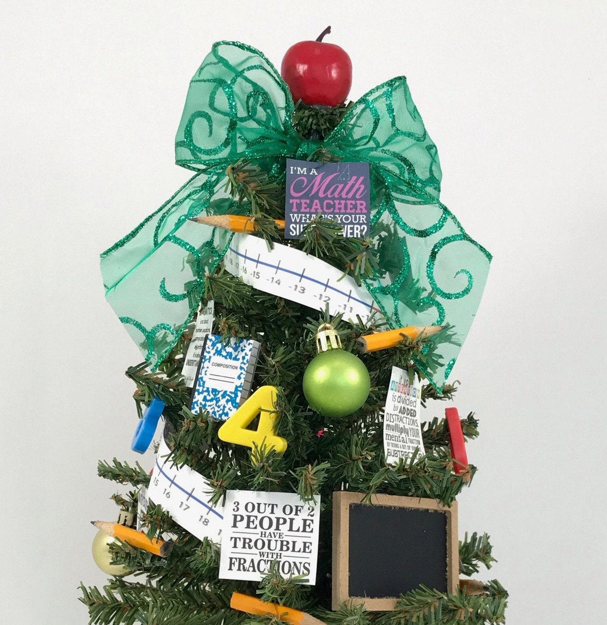 School Math Teacher Themed 18" Christmas Tree