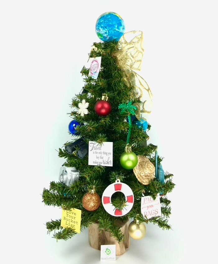 Travel Themed 18" Christmas Tree