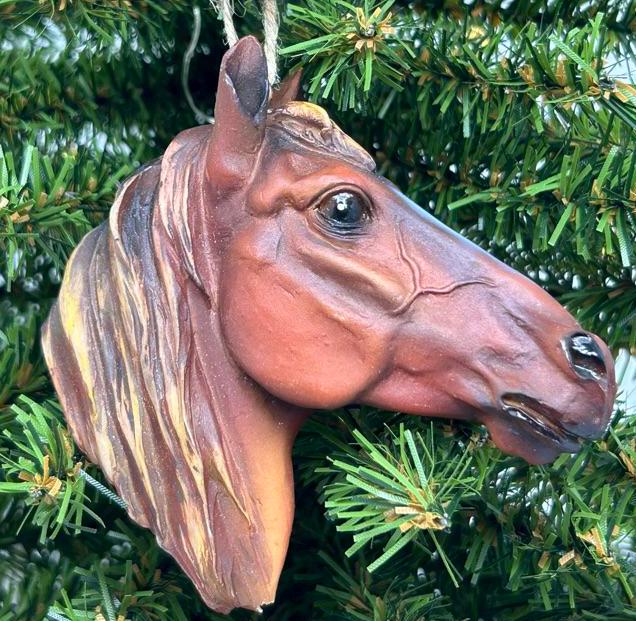Brown Horse Face Ornament