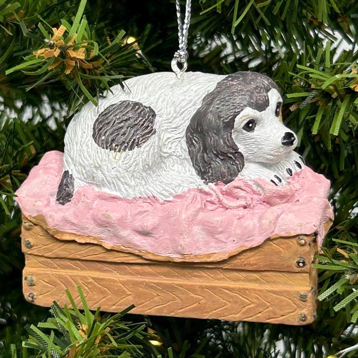 Puppy Dogs in Dog Bed with Blanket Ornament - 6 variations