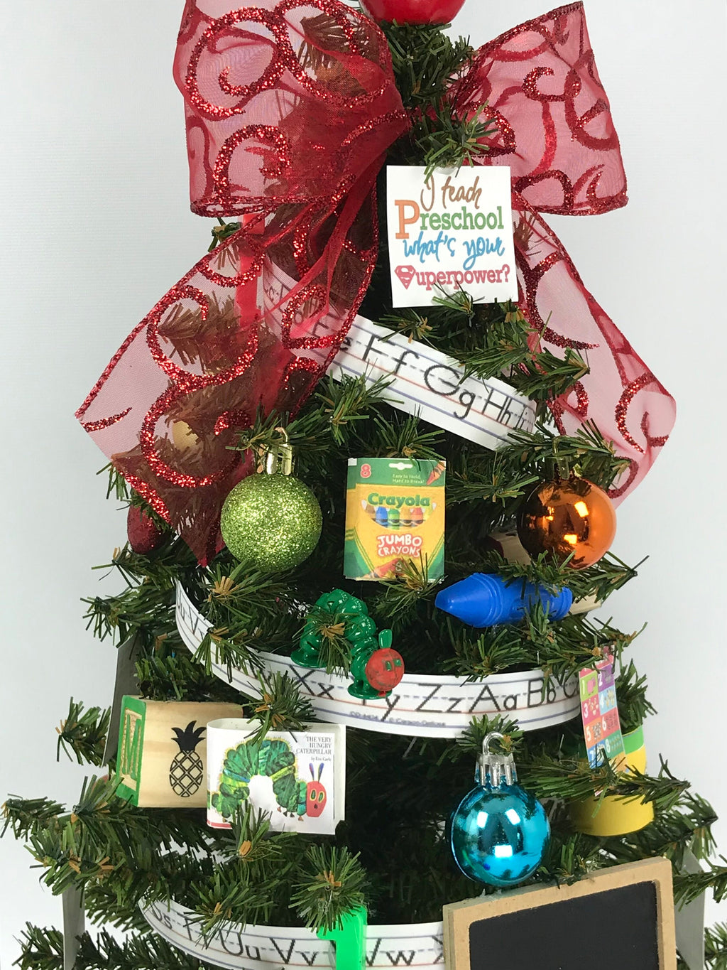School Pre-K / Preschool Teacher Themed 18" Christmas Tree