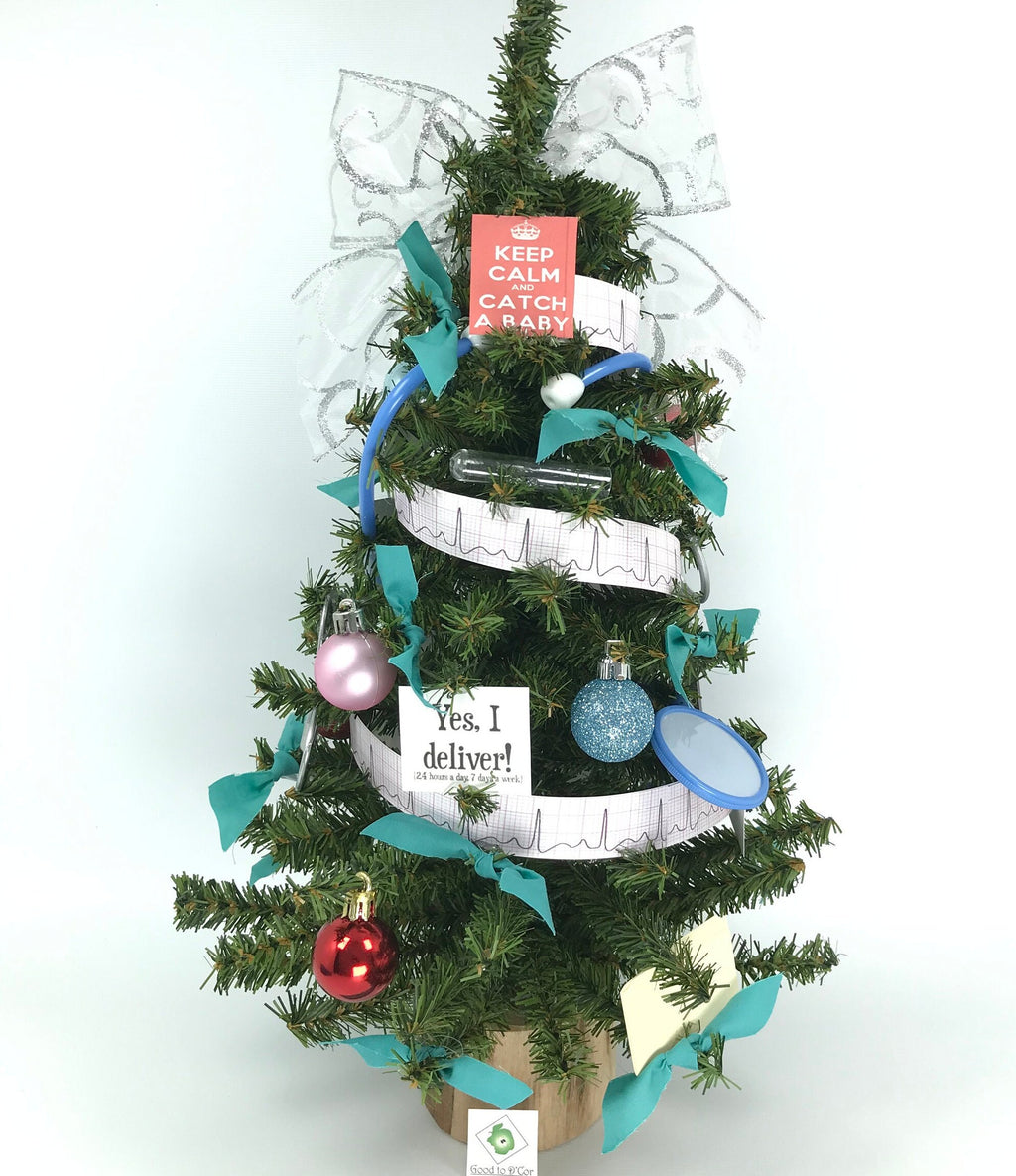 OB/GYN / Obstetrician / Obstetrics Themed 18" Christmas Tree