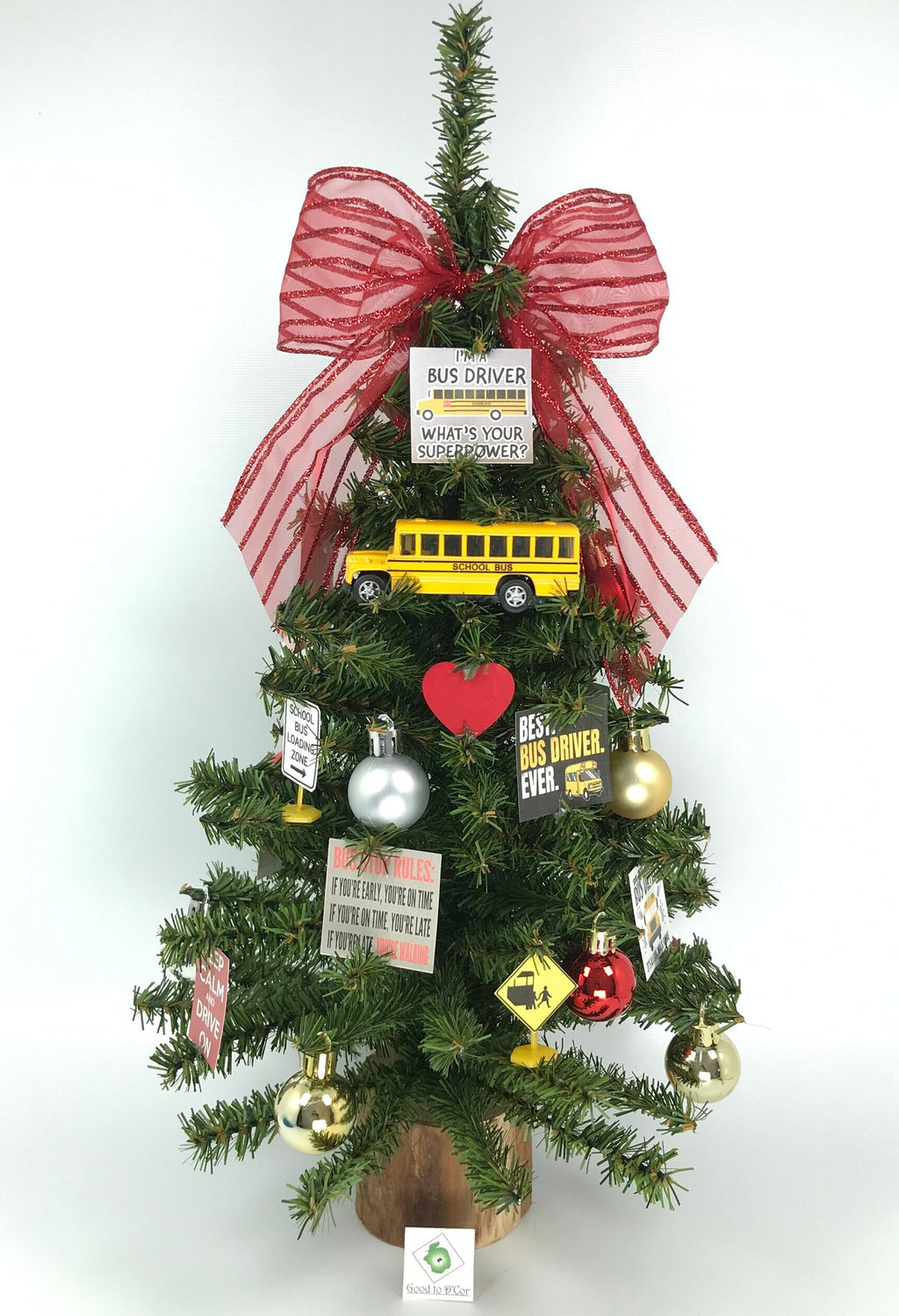 School Bus Driver Themed 18" Christmas Tree