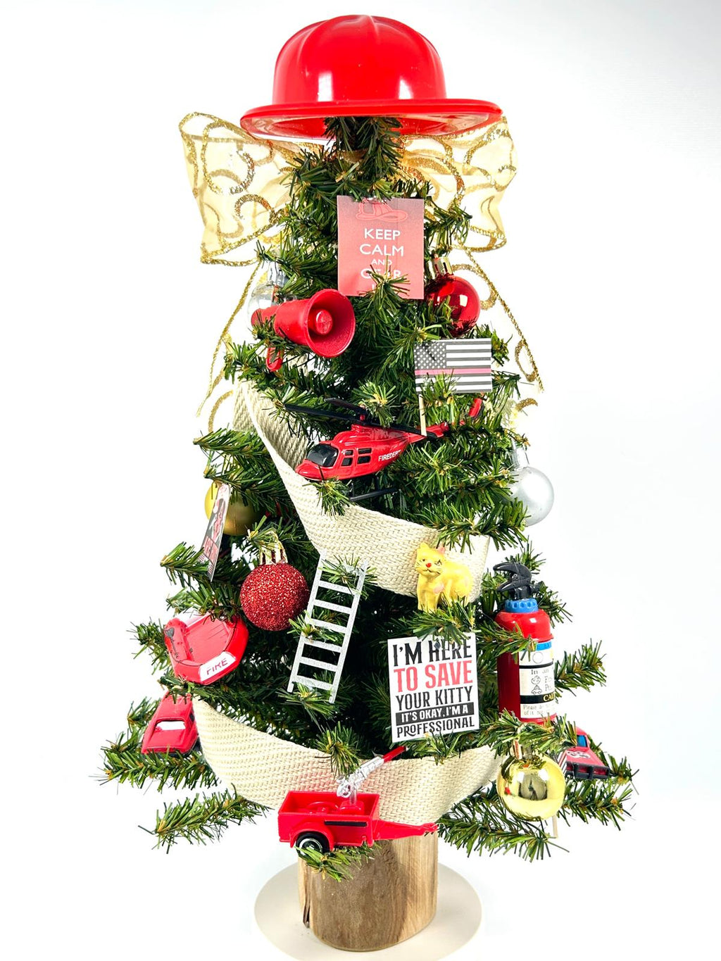 Firefighter Themed 18" Christmas Tree