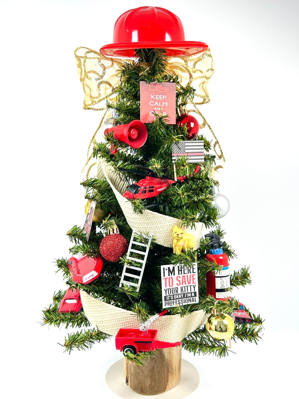 Firefighter Themed 18" Christmas Tree