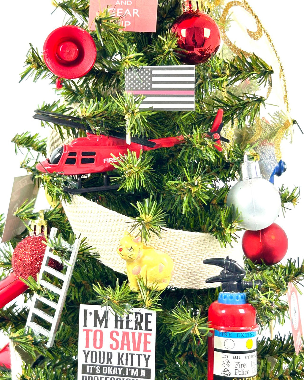 Firefighter Themed 18" Christmas Tree
