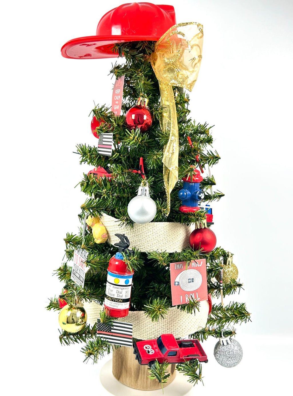 Firefighter Themed 18" Christmas Tree