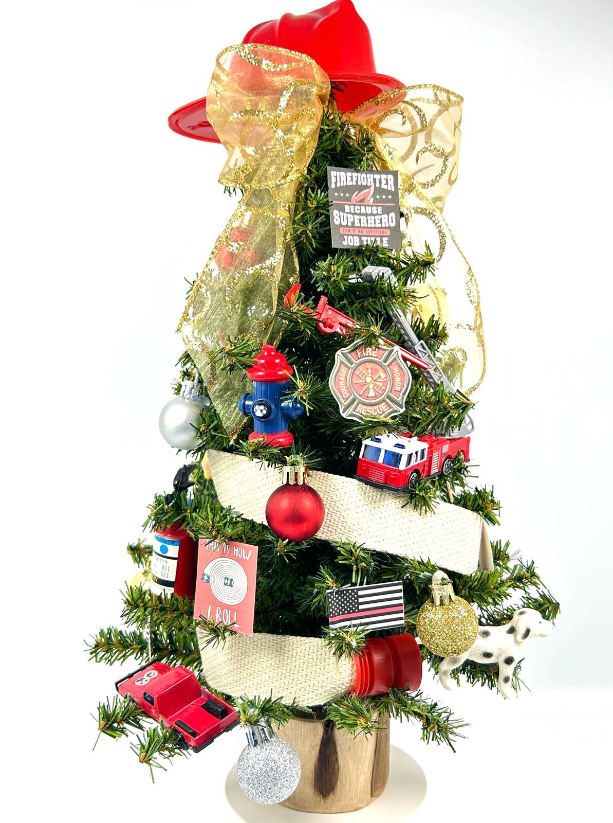 Firefighter Themed 18" Christmas Tree