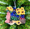 Gardener's Potting Bench / Wagon with Sunflowers Ornament (3 styles)