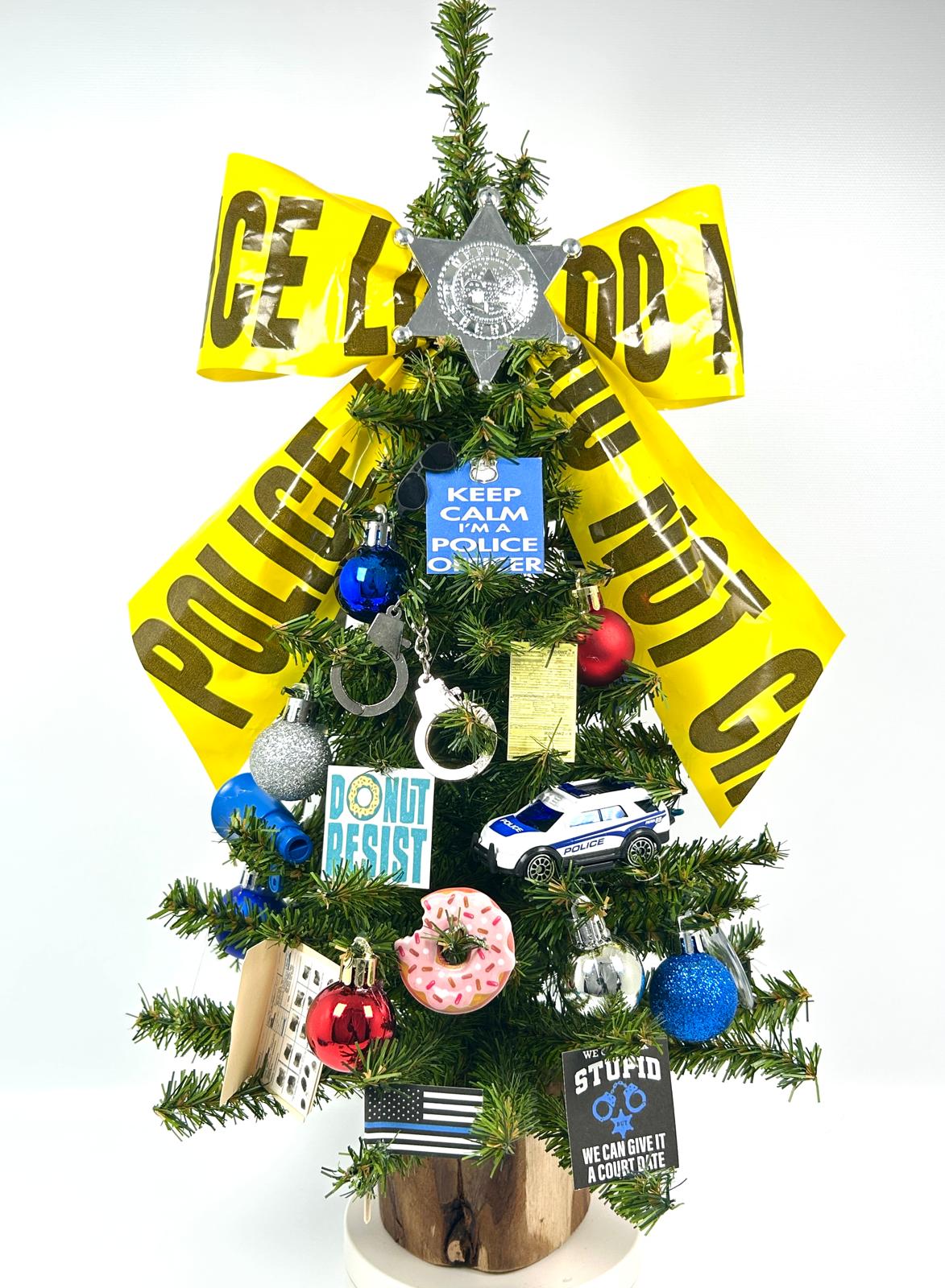 Police Themed 18" Christmas Tree