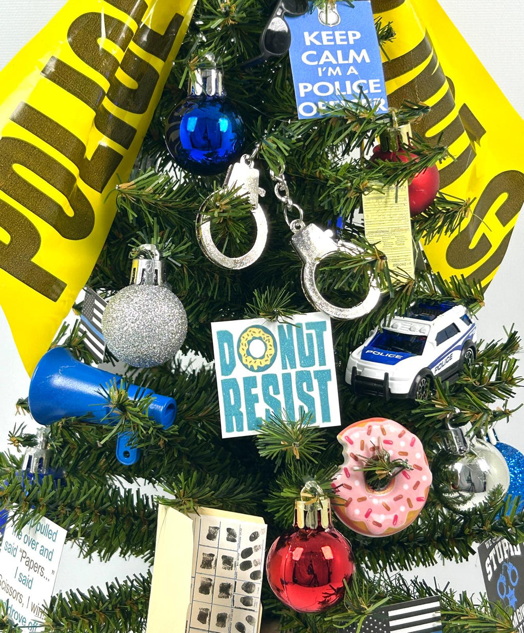 Police Themed 18" Christmas Tree