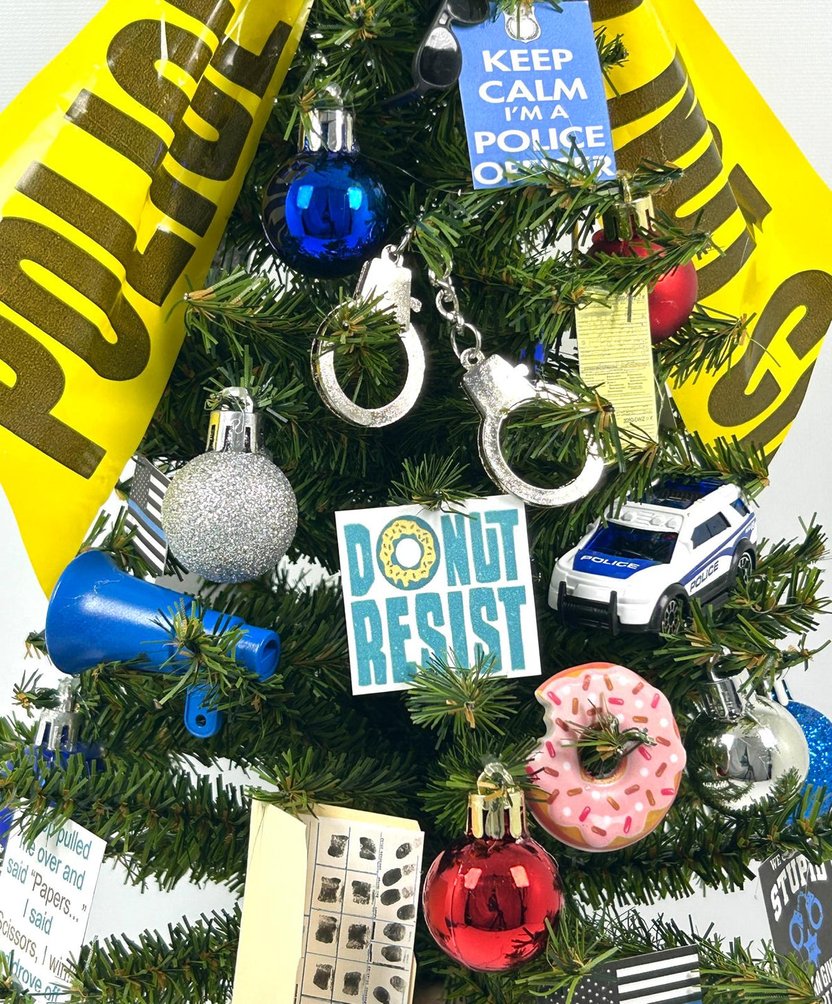 Police Themed 18" Christmas Tree
