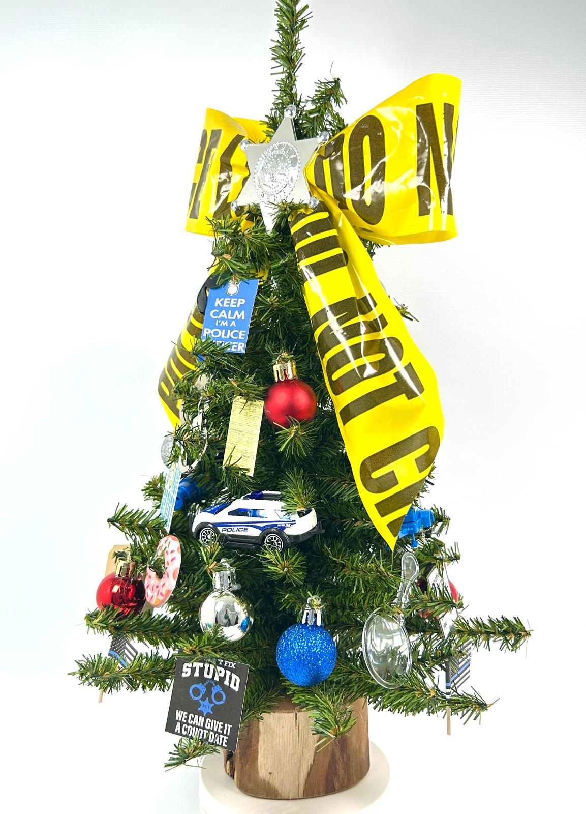 Police Themed 18" Christmas Tree